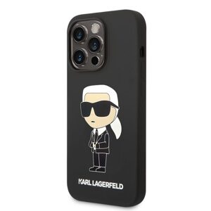 Pouzdro Karl Lagerfeld Liquid Silicone Ikonik NFT iPhone 14 Pro Max černé