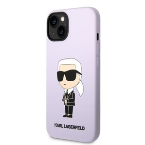 Pouzdro Karl Lagerfeld Liquid Silicone Ikonik NFT iPhone 14 Plus fialové