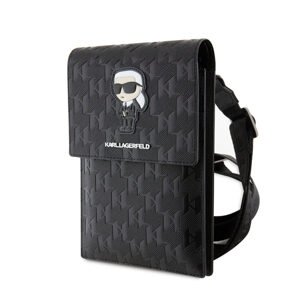 Pouzdro Karl Lagerfeld Saffiano Monogram Wallet Phone Bag Ikonik NFT Black