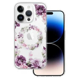 Pouzdro silikon Apple iPhone 11 Magsafe Flower vzor 6 květy fialové
