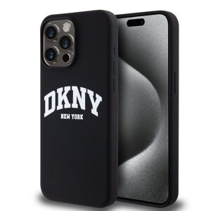 Pouzdro DKNY Liquid Silicone Arch Logo MagSafe zadní kryt Apple iPhone 13 Black