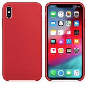RUBBER Silikonový obal Apple iPhone XS Max červený