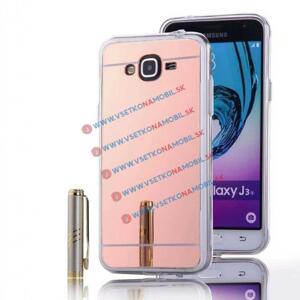 Zrcadlový silikonový obal Samsung Galaxy J3 2016 růžový