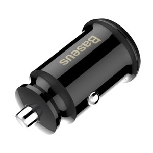 BASEUS GRAIN Nabíječka do auta 2X USB 3.1A černá