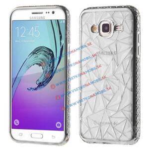 DIAMOND Silikonové pouzdro Samsung Galaxy J3 2016 stříbrné
