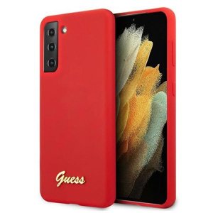 GUESS Silikonový obal Samsung Galaxy S21 Plus 5G červený
