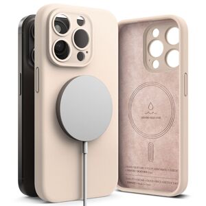RING KE SILICONE MAGSAFE Ochranný kryt Apple i Phone 15 Pro Max PINK SAND