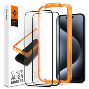 SPIGEN ALM GLASS FC 2x 3D Ochranné sklo Apple iPhone 15 Pro Max BLACK