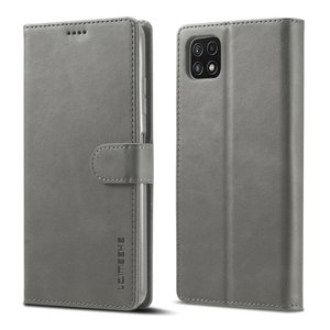 IMEEKE Peňaženkový kryt Samsung Galaxy A22 5G šedý