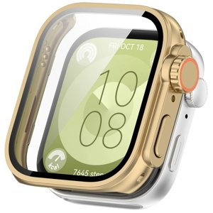 PC FULL COVER Plastový kryt se sklem pro Huawei Watch Fit 3 zlatý