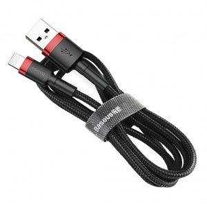 Baseus Cafule kabel USB / Lightning QC3.0 1m, černý/červený (CALKLF-B19)