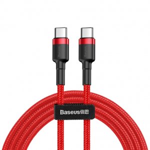 Baseus Cafule kabel USB-C / USB-C 60W QC 3.0 2m, červený (CATKLF-H09)