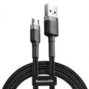 Baseus Cafule kabel USB / Micro USB 2A 3m, černý/šedý (CAMKLF-HG1)