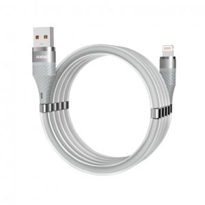 Dudao Self Organizing magnetický kabel USB / Lightning 5A 1m, šedý (1xsL light gray)
