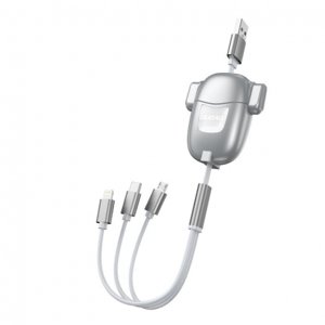 Dudao L8Pro 3in1 kabel USB - Micro USB / Lightning / USB-C 3A 25-110cm, šedý (L8Pro)