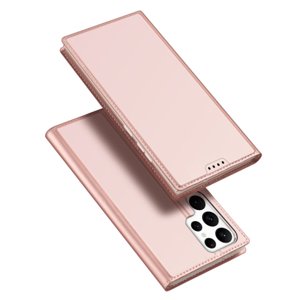 Dux Ducis Skin Pro knížkové kožené pouzdro na Samsung Galaxy S23 Ultra, růžové