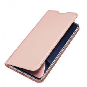 Dux Ducis Skin Pro knížkové kožené pouzdro na Xiaomi 12 Pro, růžové
