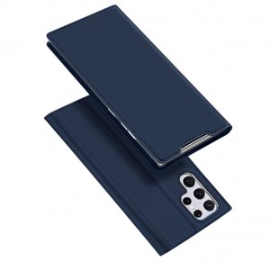 DUX DUCIS Skin Pro knížkové kožené pouzdro na Samsung Galaxy S22 Ultra, modré