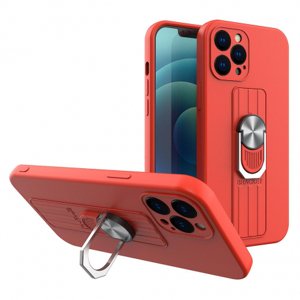 MG Ring silikonový kryt na iPhone 13, červený