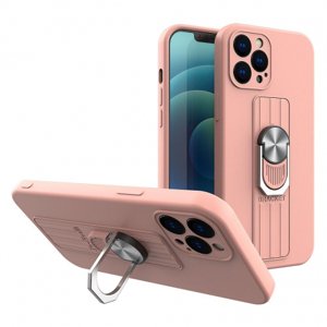 MG Ring silikonový kryt na iPhone 13 Pro, růžový