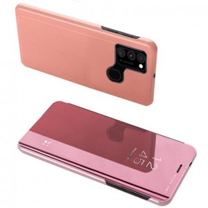 MG Clear View knížkové pouzdro na Samsung Galaxy A12 / M12, růžové