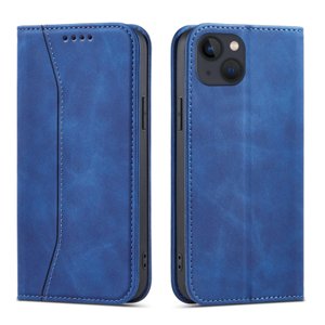 MG Magnet Fancy knížkové kožené pouzdro na iPhone 13 mini, modré