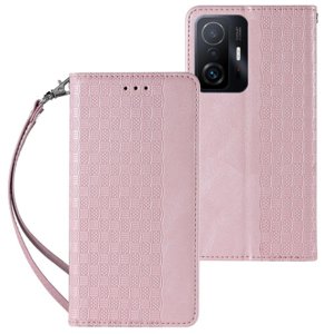 MG Magnet Strap knížkové kožené pouzdro na Samsung Galaxy A12 5G, růžové