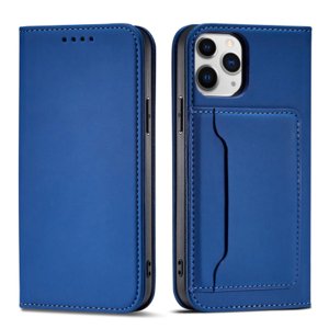 MG Magnet Card knížkové kožené pouzdro na iPhone 12, modré