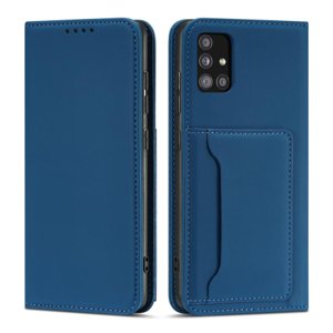 MG Magnet Card knížkové kožené pouzdro na Samsung Galaxy A12 5G, modré
