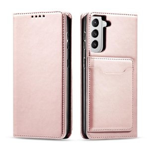 MG Magnet Card knížkové kožené pouzdro na Samsung Galaxy S22, růžové