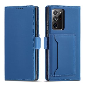 MG Magnet Card knížkové kožené pouzdro na Samsung Galaxy S22 Ultra, modré