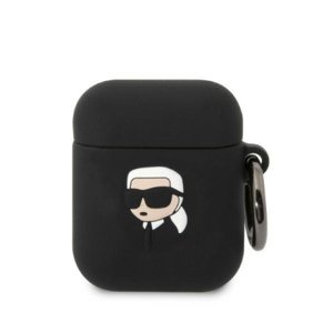Karl Lagerfeld 3D Head pouzdro na AirPods 1/2, černé
