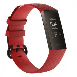 BStrap Silicone Diamond (Large) řemínek na Fitbit Charge 3 / 4, red (SFI008C12)