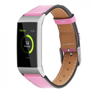 BStrap Leather Italy (Small) řemínek na Fitbit Charge 3 / 4, pink (SFI006C04)
