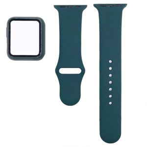 BStrap Silicone řemínek s pouzdrem na Apple Watch 38mm, dark green (SAP012C04)