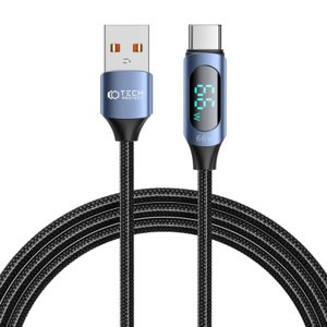 Tech-Protect Ultraboost LED kabel USB / USB-C 66W 6A 2m, modrý