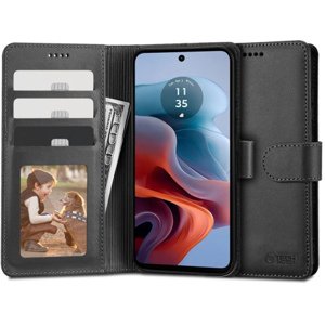 Tech-Protect Wallet knížkové pouzdro na Motorola Moto G34 5G, černé