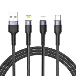 Tech-Protect Ultraboost 3in1 kabel USB - USB-C / Lightning / Micro USB 3A 1.2m, černý