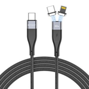 Tech-Protect Ultraboost magnetický kabel USB-C - USB-C / Lightning 3A 60W 1m, černý