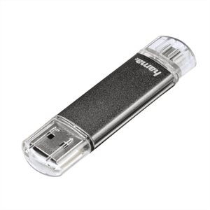 Hama flashPen "Leata Twin" 64 GB 10 MB/s USB 2.0, šedá; 123926