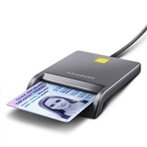 Axagon CRE-SM3T, USB-A FlatReader čtečka kontaktních karet Smart card (eObčanka), kabel 1.3m; CRE-SM3T
