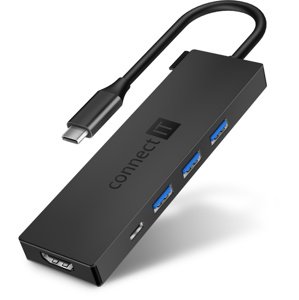 CONNECT IT USB-C hub, 5v1 (USB-C,3xUSB-A,HDMI), externí, ANTRACITOVÝ; CHU-8010-AN