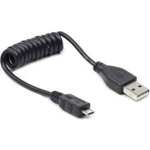 C-TECH USB A Male/Micro B Male 2.0, 60cm, Black, kroucený; CC-mUSB2C-AMBM-0.6M