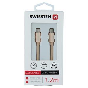 Swissten USB-C/USB-C 1.2m, zlatý; 71527204