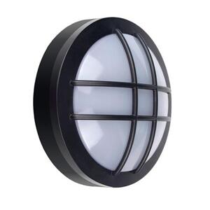 Solight LED venkovní osvětlení kulaté s mřížkou, 13W, 910lm, 4000K, IP65, 17cm, černá; WO753