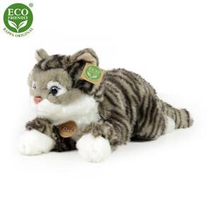 Rappa plyšová mourovatá kočka šedá 42 cm ECO-FRIENDLY; 221154