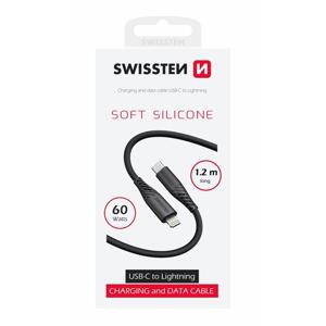 Swissten datový kabel soft silicone USB-C / Lightning 1,2 M 60W černý; 71535010