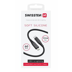 Swissten datový kabel soft silicone USB-C / Lightning 1,5 M 60W černý; 71534010