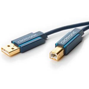 ClickTronic HQ OFC USB2.0 kabel, A-B, zlacené konektory, 1.8m; CLICK70096