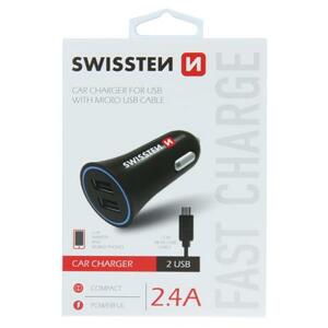 Swissten CL Adapter 2x USB 2.4A power + MicroUSB (1.5m); 20110900